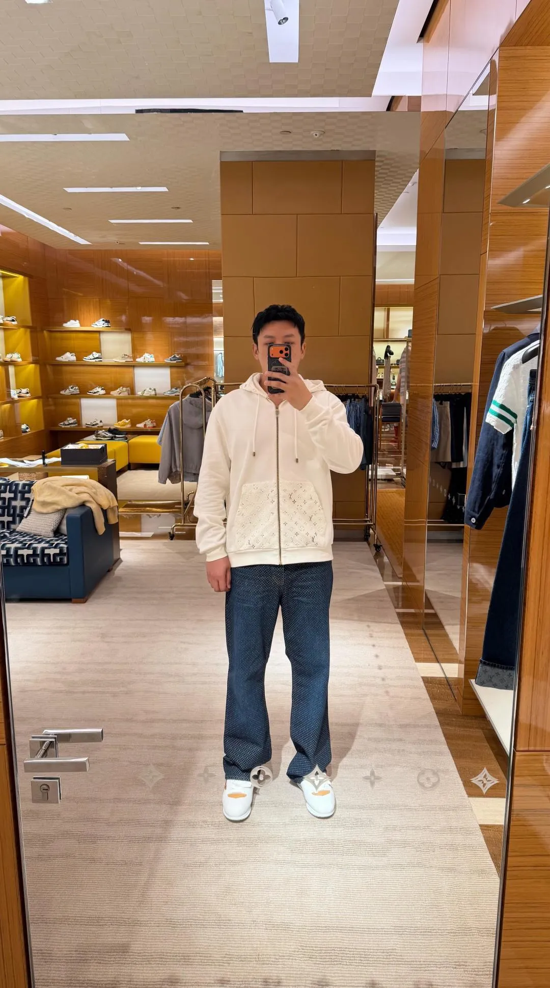 Louis Vuitton/Louis Vuitton presbyopic embossed embossed zipper hooded jacket